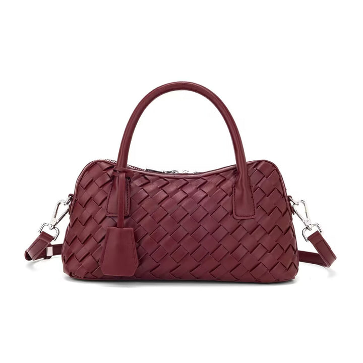 Damen handgefertigte Lederhandtasche mit geflochtenem Design Nord Taschen