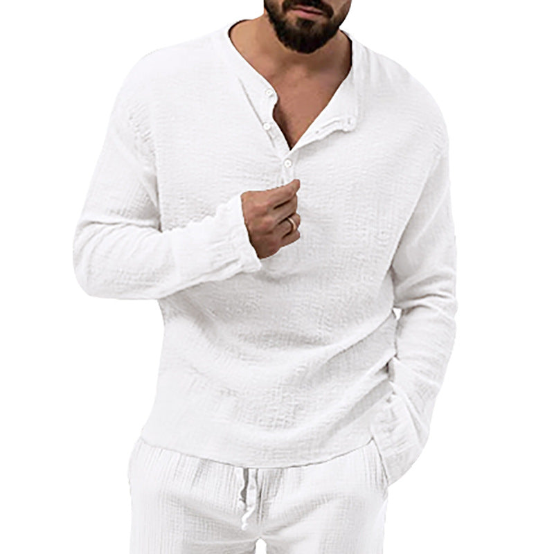 Herren Langarmshirt mit Knopfleiste Nord Taschen