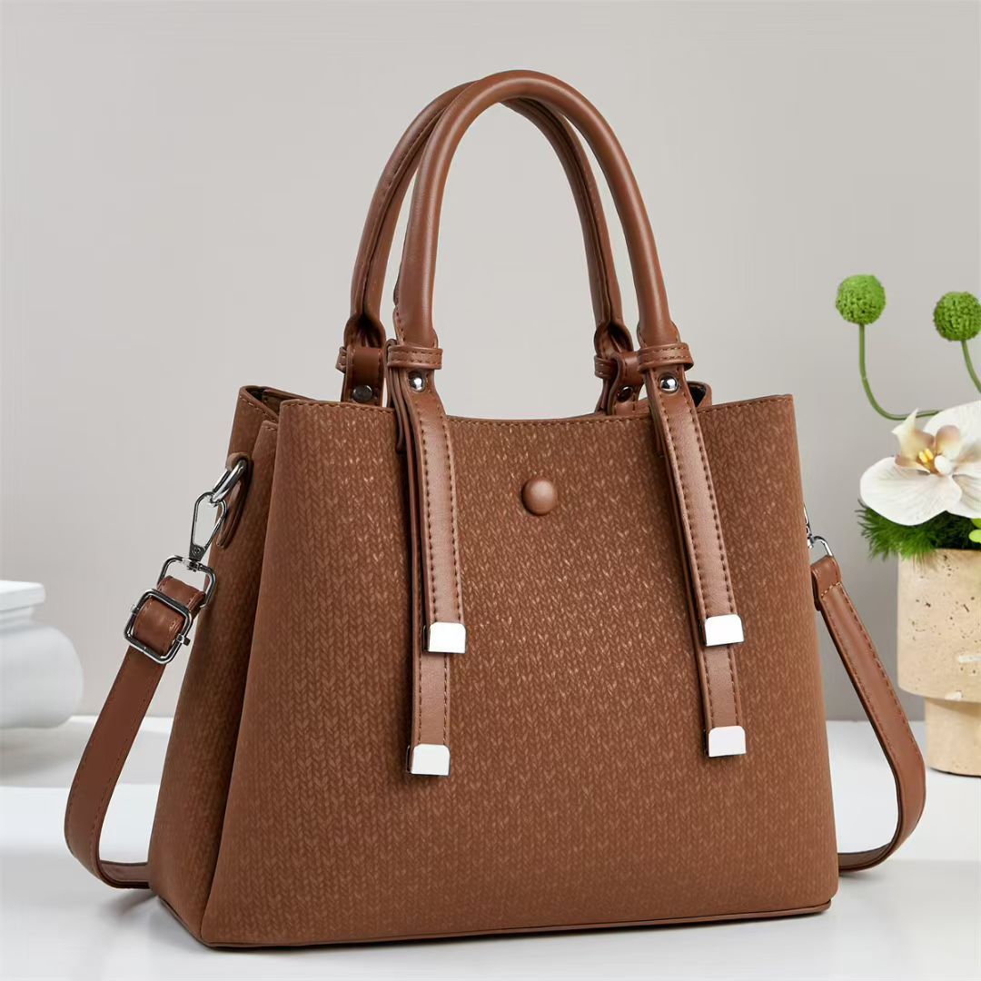 Damen elegante Handtasche mit strukturiertem Gewebe und abnehmbarem Schulterriemen Nord Taschen