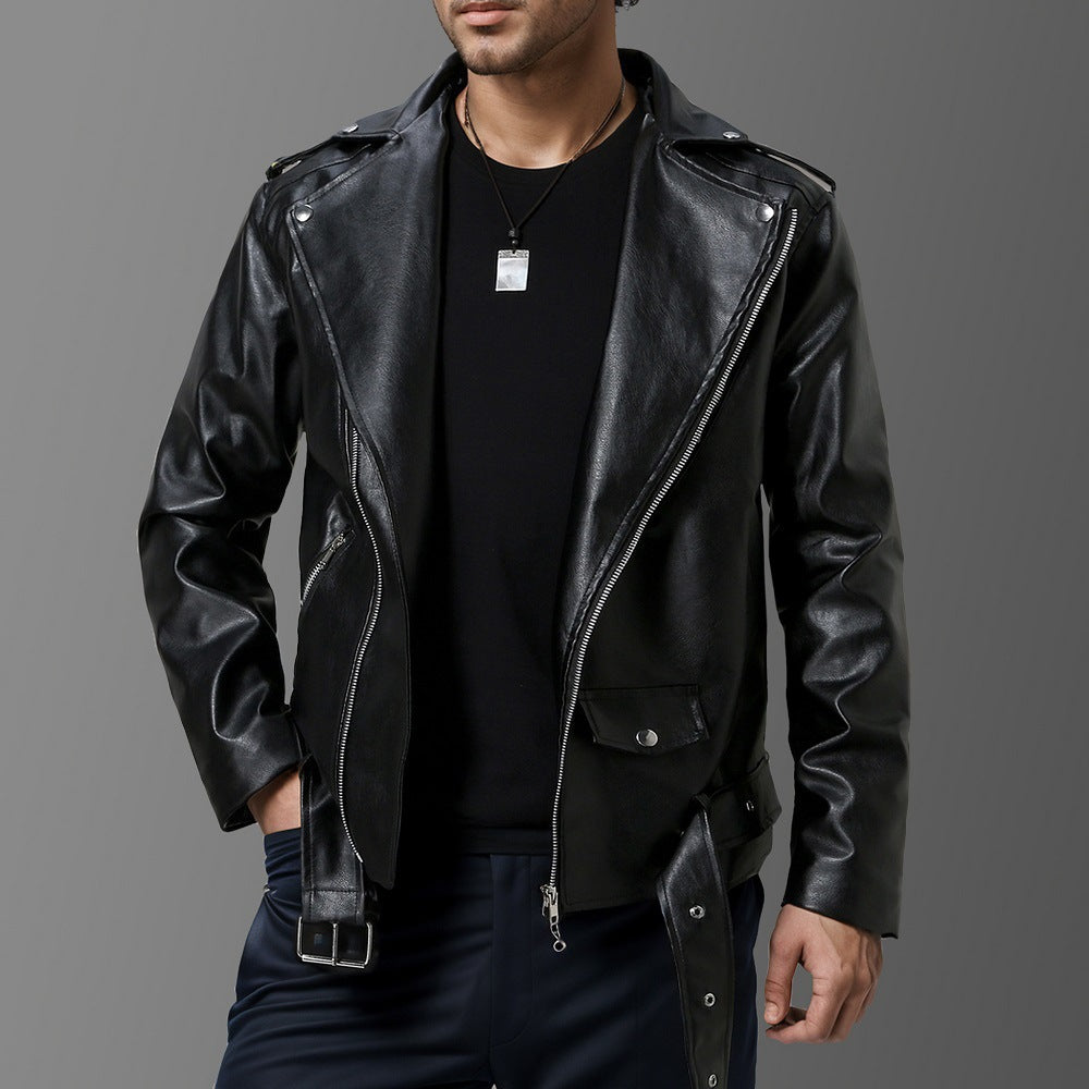 Herren stilvolle Bikerjacke aus hochwertigem Echt Nord Taschen