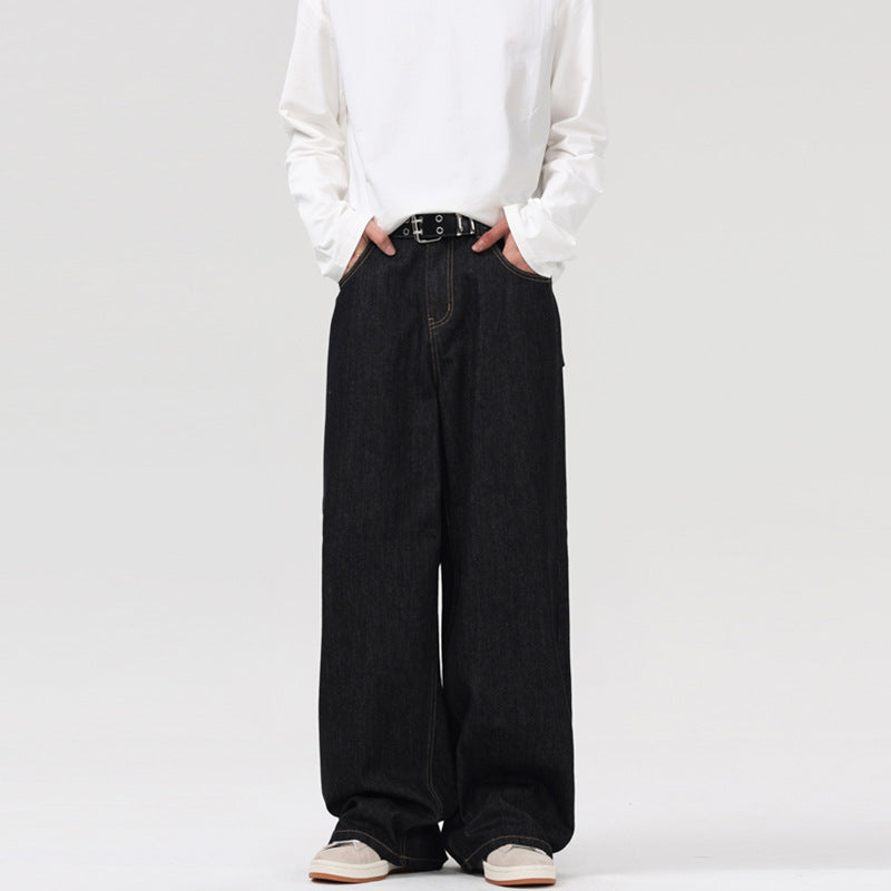 Herren Ultraweite Denim‑Palazzo‑Hose mit geradem Bein und Clean‑Minimal Silhouette Nord Taschen