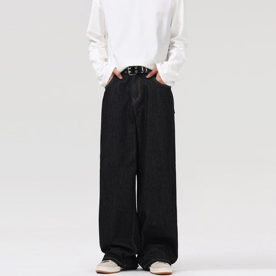 Herren Ultraweite Denim‑Palazzo‑Hose mit geradem Bein und Clean‑Minimal Silhouette Nord Taschen