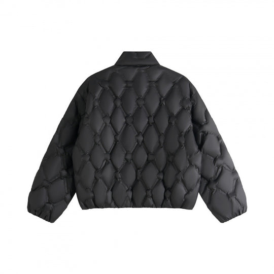 Unisex Kurz geschnittene Steppjacke im Boxy-Schnitt mit Diamantsteppung und schrägen Reißverschlusstaschen Nord Taschen