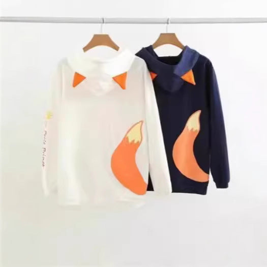 Damen Kapuzenpullover mit Fuchs-Ohren und Schwanz-Print Nord Taschen