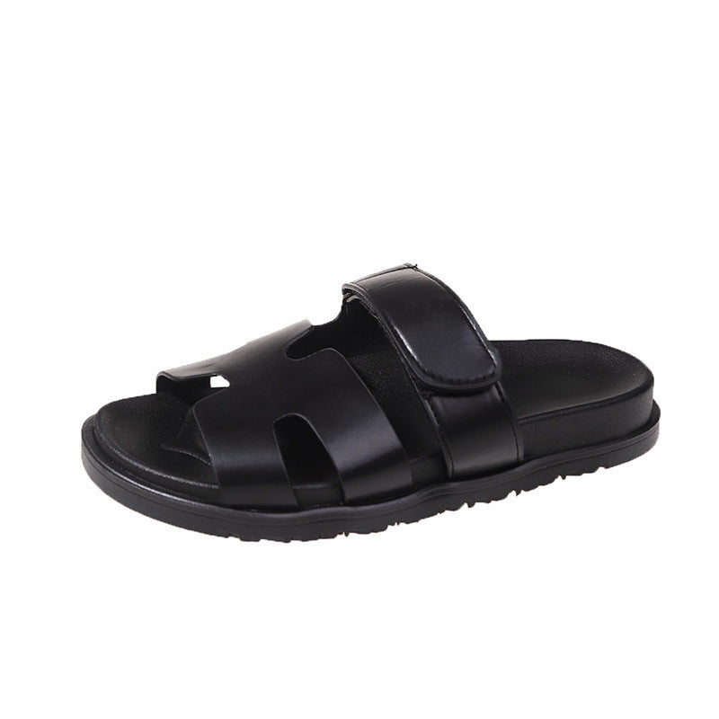 Damen bequeme Kunstleder-Sandalen mit verstellbaren Riemen