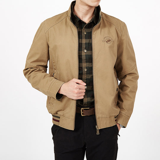 Herren leichte Canvas-Übergangsjacke mit gesteppter Schulterpasse und Reißverschluss Nord Taschen
