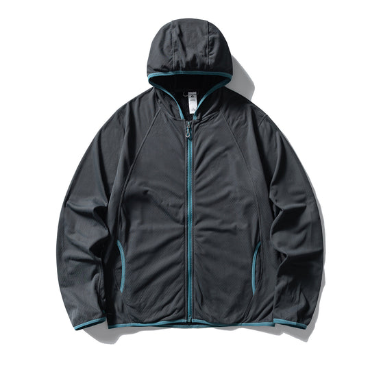 Unisex Leichte Kapuzen‑Fleecejacke mit Raglanärmeln und kontrastierter Kantenverarbeitung Nord Taschen
