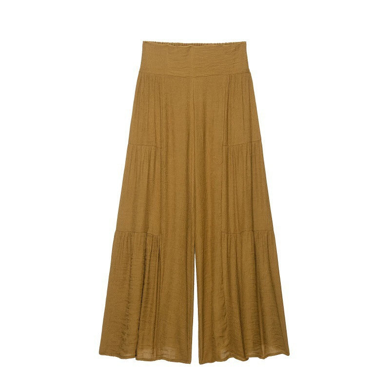 Damen Weite Stufenpalazzohose mit hohem Elastikbund Nord Taschen