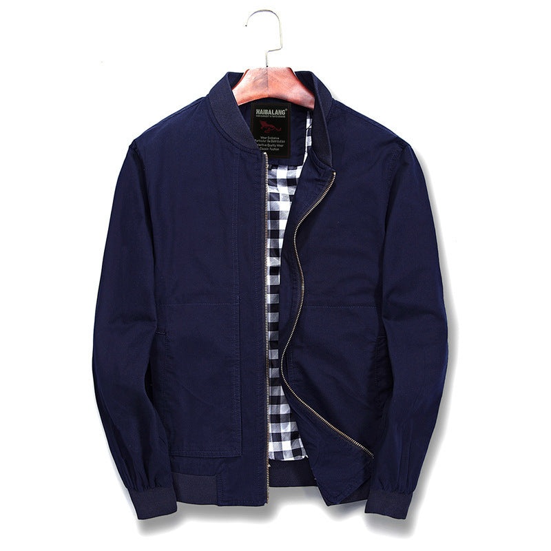 Herren leichte Canvas-Bomberjacke mit kariertem Innenfutter Nord Taschen