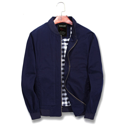 Herren leichte Canvas-Bomberjacke mit kariertem Innenfutter Nord Taschen