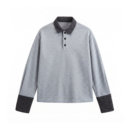 Unisex Boxy‑Polo‑Sweatshirt mit Kontrastkragen und verlängerten Ärmelbündchen Nord Taschen