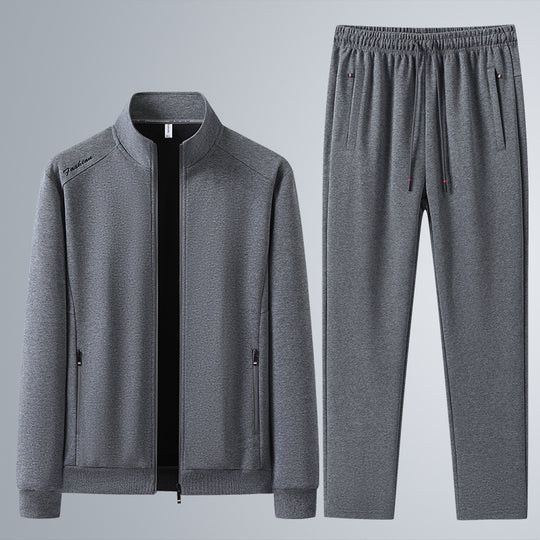 Herren Zweiteiliges Sport-Lounge-Set mit Stehkragen, verdecktem Reißverschluss & Kordelbund Nord Taschen