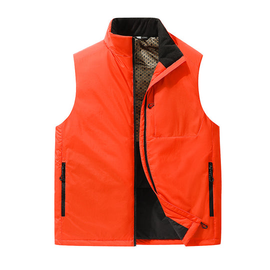 Herren Wattierte Outdoor-Weste mit Stehkragen, Multifunktionstaschen und leichtem Thermofutter Nord Taschen