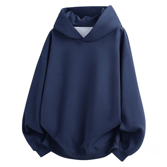 Damen Oversize Kapuzenpullover aus weichem Baumwollmix mit geripptem Saum und Raglanärmeln Nord Taschen