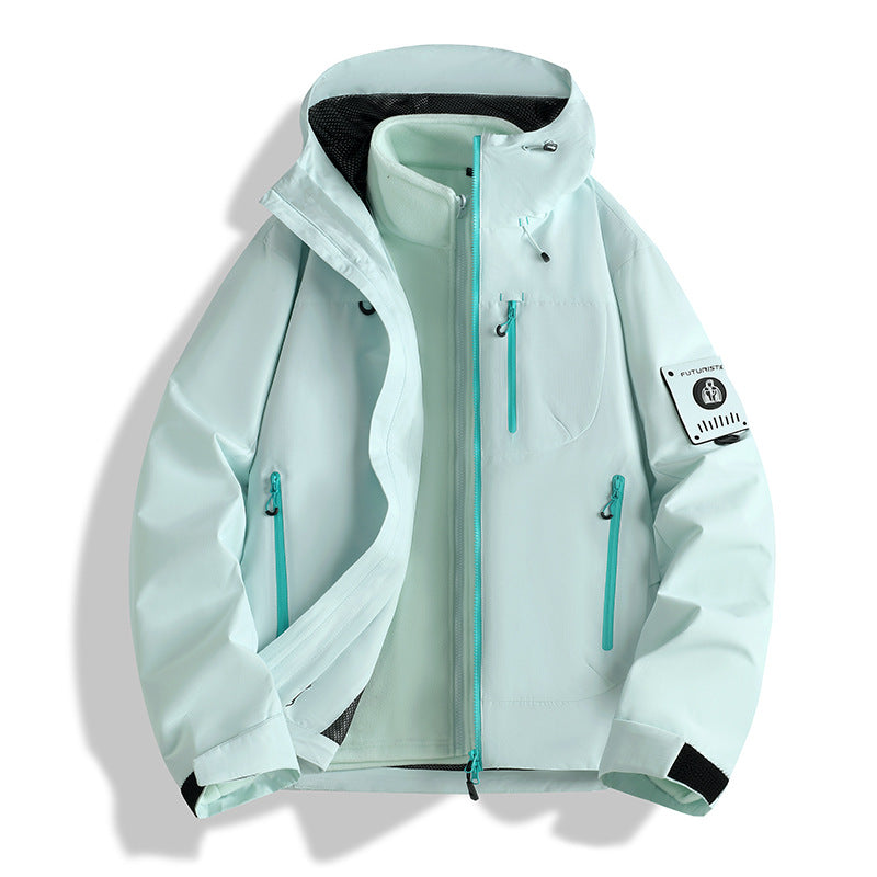 Herren Multifunktionale Softshell-Jacke mit abnehmbarem Fleecefutter, taktischen Reißverschlusstaschen und Kapuze Nord Taschen