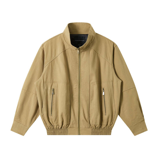 Herren Leichter Canvas-Fieldblouson mit Stehkragen, verdecktem Reißverschluss und elastischem Saum Nord Taschen