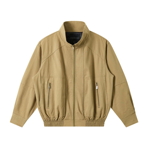 Herren Leichter Canvas-Fieldblouson mit Stehkragen, verdecktem Reißverschluss und elastischem Saum Nord Taschen