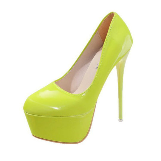 Damen Plateau-Pumps mit außergewöhnlichem Glanz und hohem Stiletto-Absatz Nord Taschen