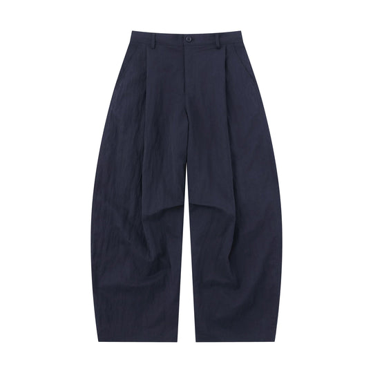 Damen Weite Culottehose mit hoher Taille und strukturierter Baumwollmischung Nord Taschen