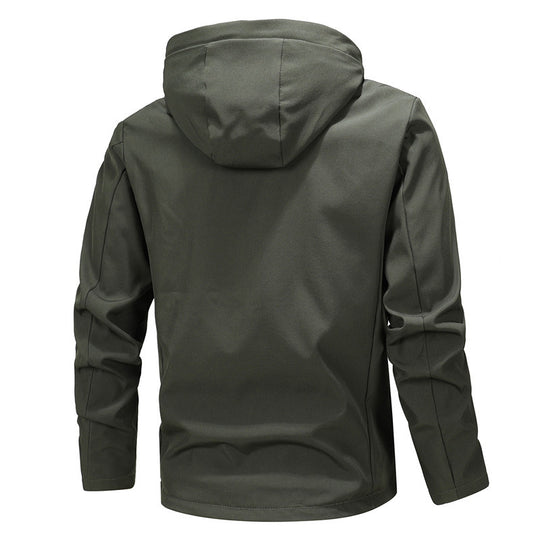 Herren Tech-Softshelljacke mit Kapuze, winddichter Membran und verdeckten Multifunktionstaschen Nord Taschen