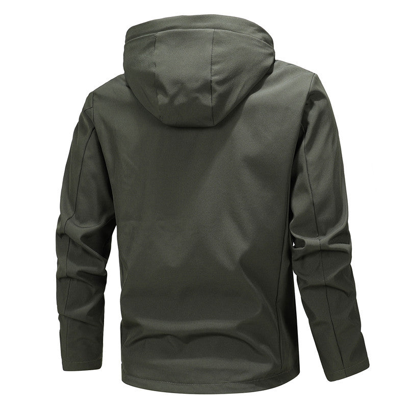 Herren Urbaner Softshell-Blouson mit Kapuzenkragen, winddichter Membran und Druckknopf-Taschenelementen Nord Taschen