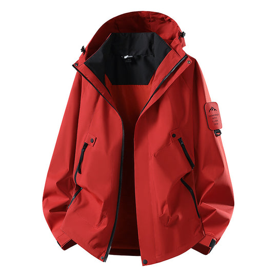 Herren Zwei-in-eins Wetterschutzjacke mit abnehmbarer Steppweste und verstellbarer Kapuze Nord Taschen