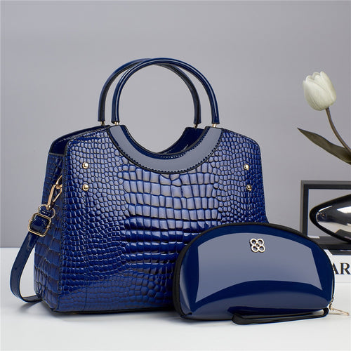 Damen moderne Handtasche mit luxuriösen Krokodilleder-Design und abnehmbarer Kosmetiktasche Nord Taschen