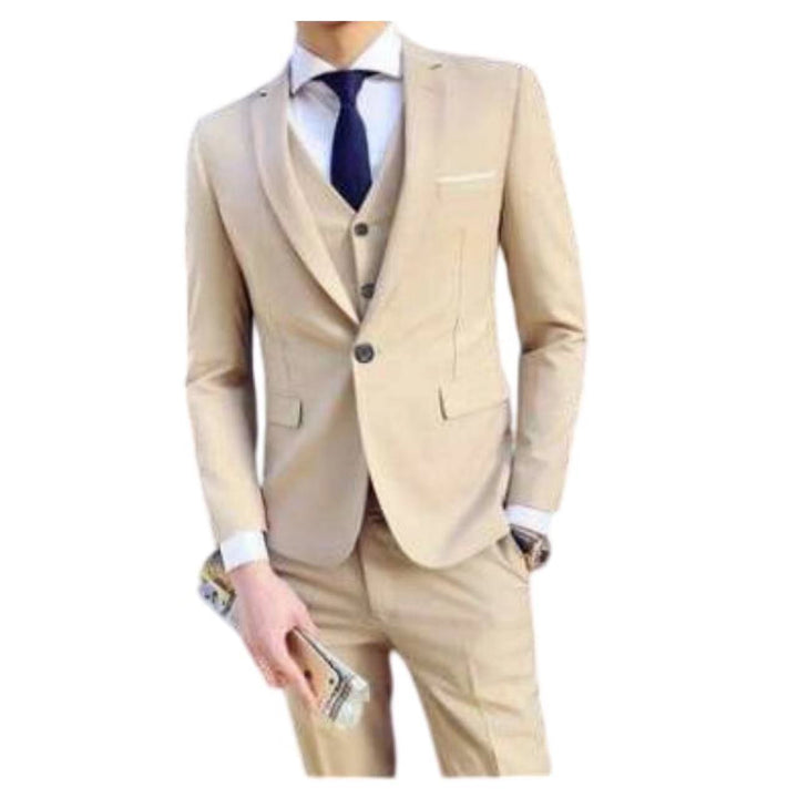 Herren schlanker dreiteiliger Businessanzug mit Weste Nord Taschen
