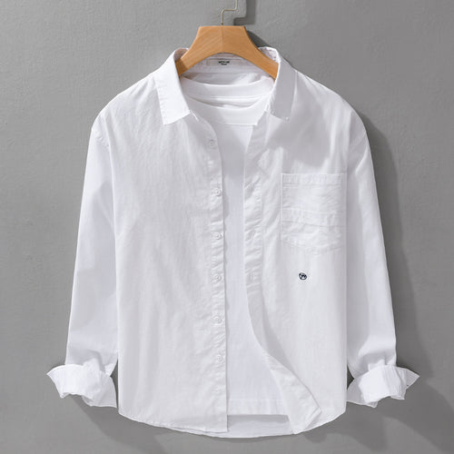 Herren Leichtes Baumwoll-Overshirt im Hemdjackenstil mit Kentkragen, aufgesetzter Brusttasche und Relaxed‑Fit Nord Taschen