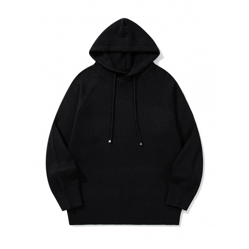 Unisex Oversize Strickkapuzenpullover mit Raglanärmeln und Rippbündchen Nord Taschen