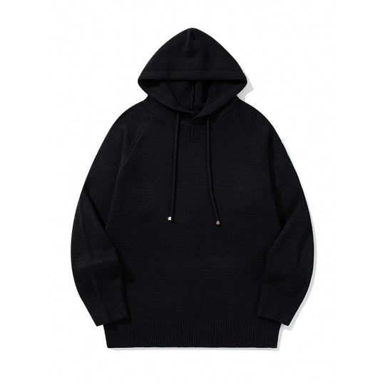 Unisex Oversize Strickkapuzenpullover mit Raglanärmeln und Rippbündchen Nord Taschen