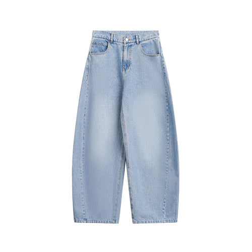 Damen Culotte-Jeans mit weitem Bein, hoher Taille und Frontnaht-Detail Nord Taschen