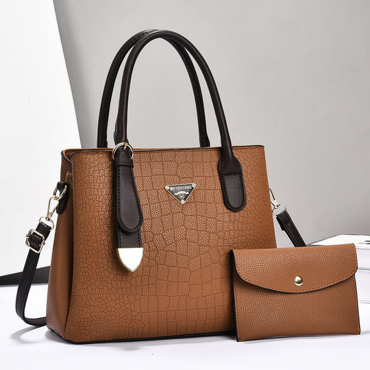 Damen elegante Handtasche mit strukturiertem Kunstleder und abnehmbarer Clutch Nord Taschen