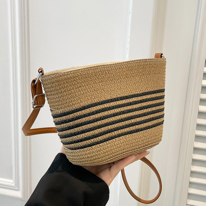 Damen Henkeltasche aus geflochtenem Naturmaterial mit eleganter Struktur Nord Taschen