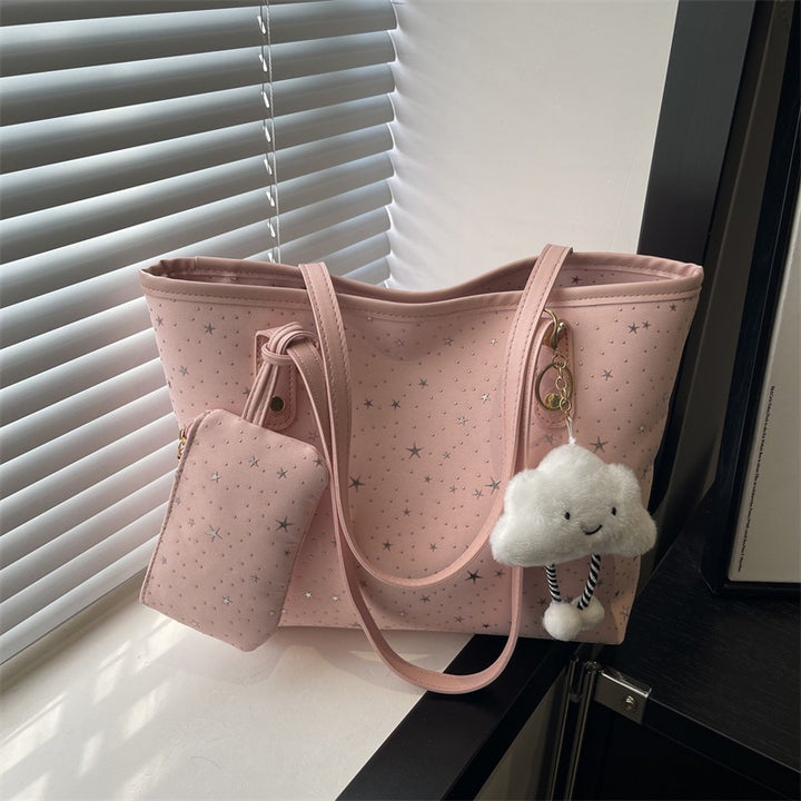 Damen große Tote Tasche mit funkelndem Sternendesign und abnehmbarem Kosmetiktäschchen Nord Taschen