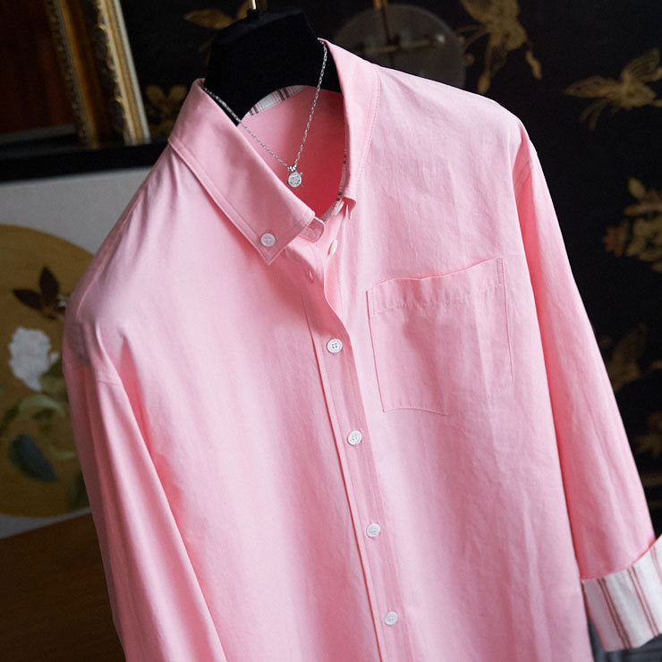 Damen Modische Bluse mit feinen Streifen Nord Taschen