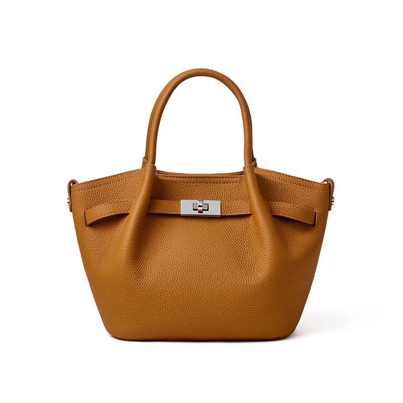 Damen elegante Tragetasche mit strukturiertem Leder und praktischem Verschluss Nord Taschen