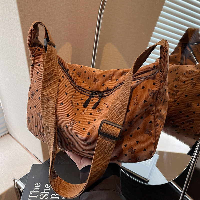 Damen Hobo-Tasche aus strukturiertem Stoff mit floralem Druck Nord Taschen