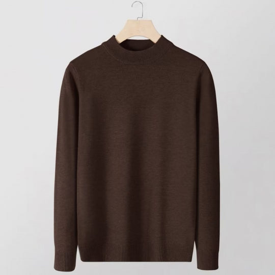 Damen Feinstrick-Stehkragenpullover aus Baumwollmix mit gerippten Bündchen Nord Taschen