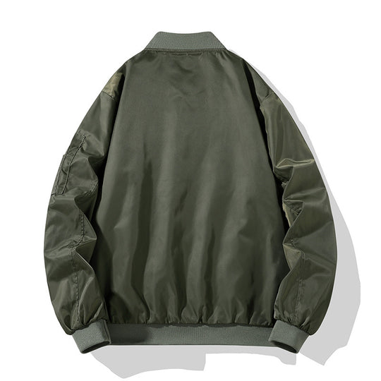 Herren Piloten-Bomberjacke im Military-Look mit kontrastierendem Innenfutter, Ärmeltasche und gerippten Bündchen Nord Taschen