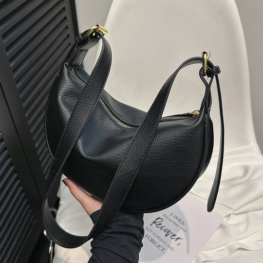 Damen moderne Umhängetasche aus hochwertigem Leder mit elegantem Reißverschluss Nord Taschen