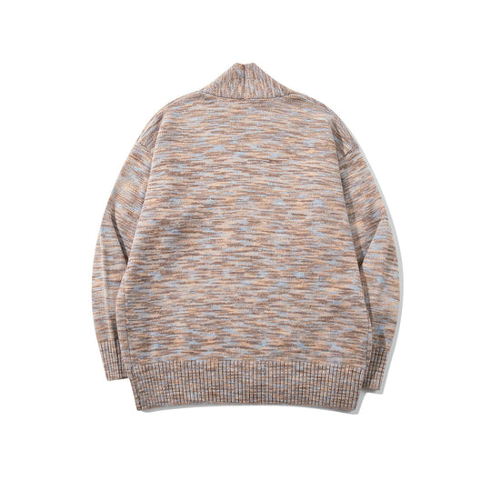 Damen Oversize-Strickcardigan mit tiefem V-Ausschnitt, Knopfleiste am Saum und melierter Struktur Nord Taschen