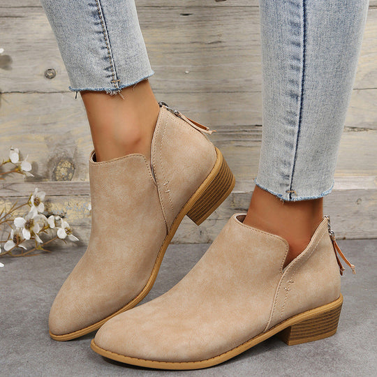 Damen elegante Stiefeletten mit modischem Reißverschluss und komfortablem Fußbett Nord Taschen