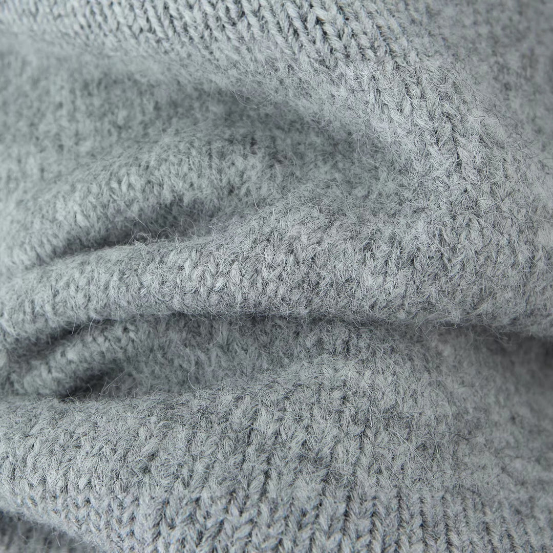 Damen Oversize Mohair‑Optik Pullover mit Rundhalsausschnitt und Raglanärmeln Nord Taschen