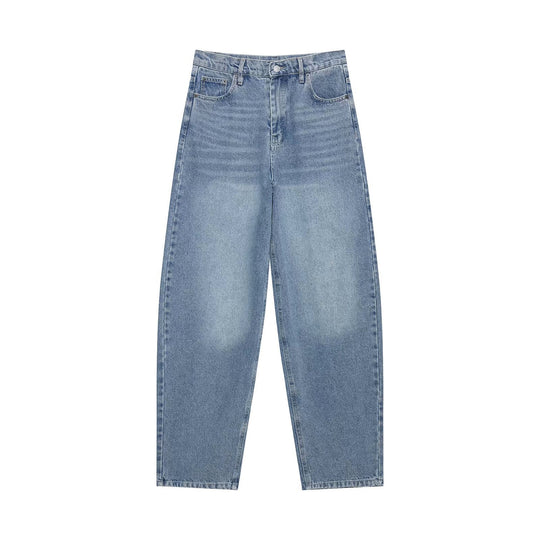Damen Hochtaillierte kurzgeschnittene Jeans mit weitem Bein aus Denim Nord Taschen