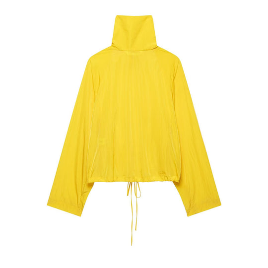 Damen Kurzer Tech‑Shell Blouson im Oversize‑Look mit hohem Stehkragen und Tunnelzug Nord Taschen