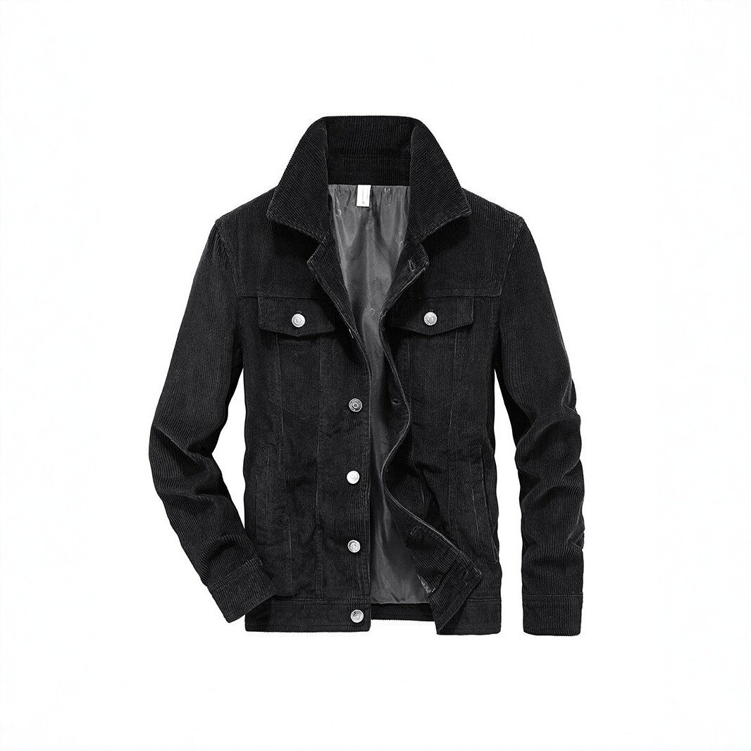 Herren Cordjacke aus Feincord mit Hemdkragen, Brustklappen und gesteppter Innenfütterung Nord Taschen