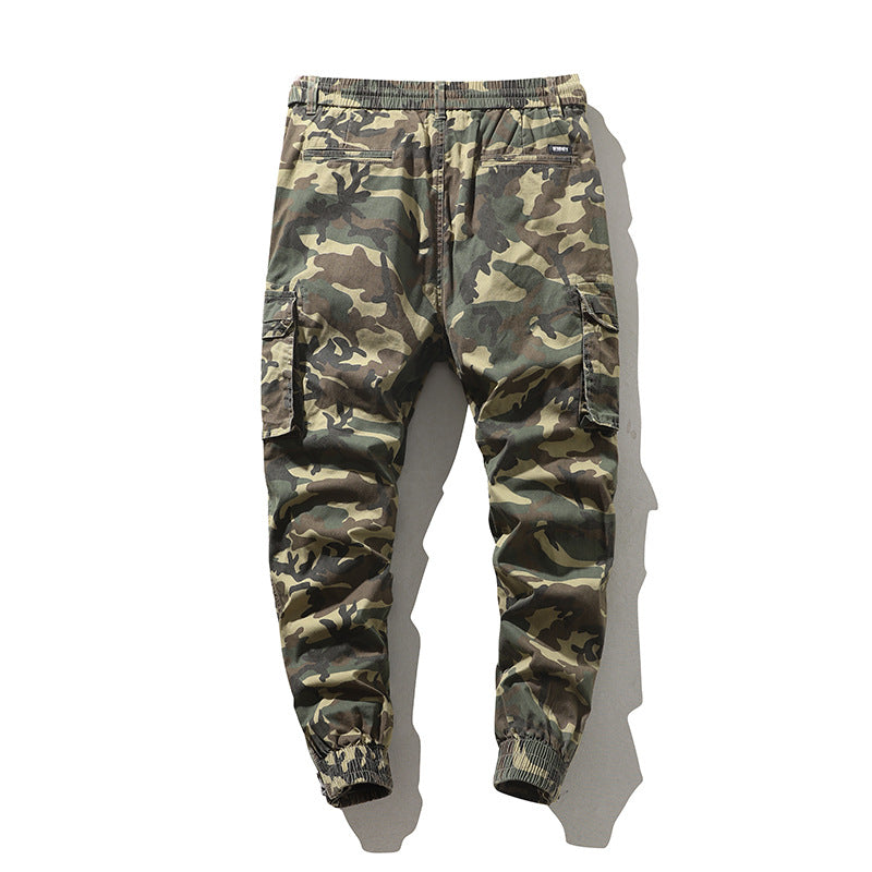 Herren Cargohhose im Joggerstil mit Camouflage‑Print, Elastischem Bund und Bündchen Nord Taschen