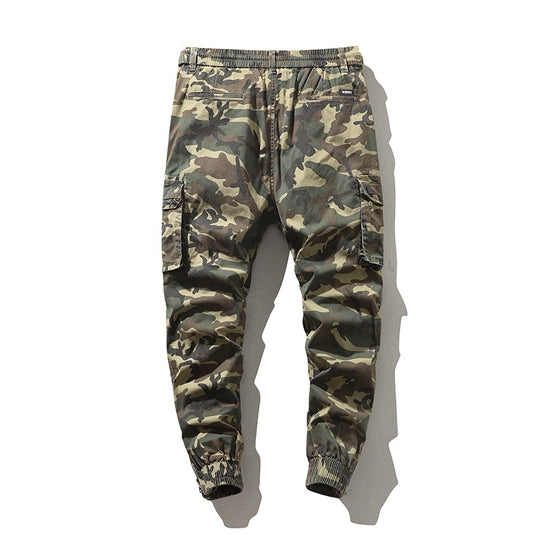 Herren Cargohhose im Joggerstil mit Camouflage‑Print, Elastischem Bund und Bündchen Nord Taschen