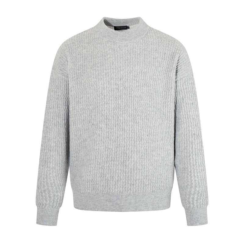 Herren Feinstrick-Pullover mit Strukturstrick und schmalem Stehkragen Nord Taschen